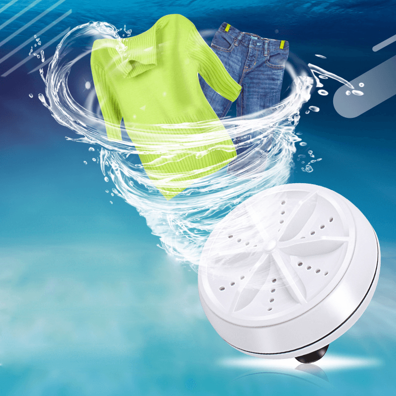 Portable Mini Turbine Clothes Washing Machine Compact Ultrasonic Washer USB Powered for Travel Home Camping Apartments Dorms RV Business - Trendha