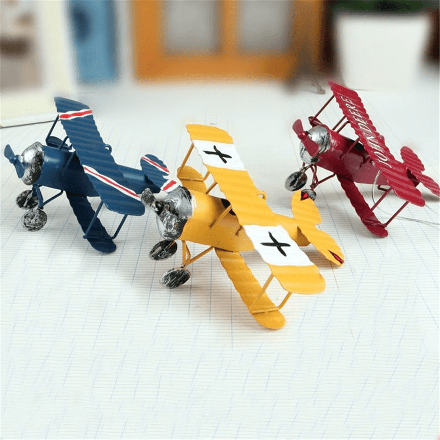 Zakka Plane Toy Classic Model Collection Childhood Memory Antique Tin Toys Home Decor - Trendha