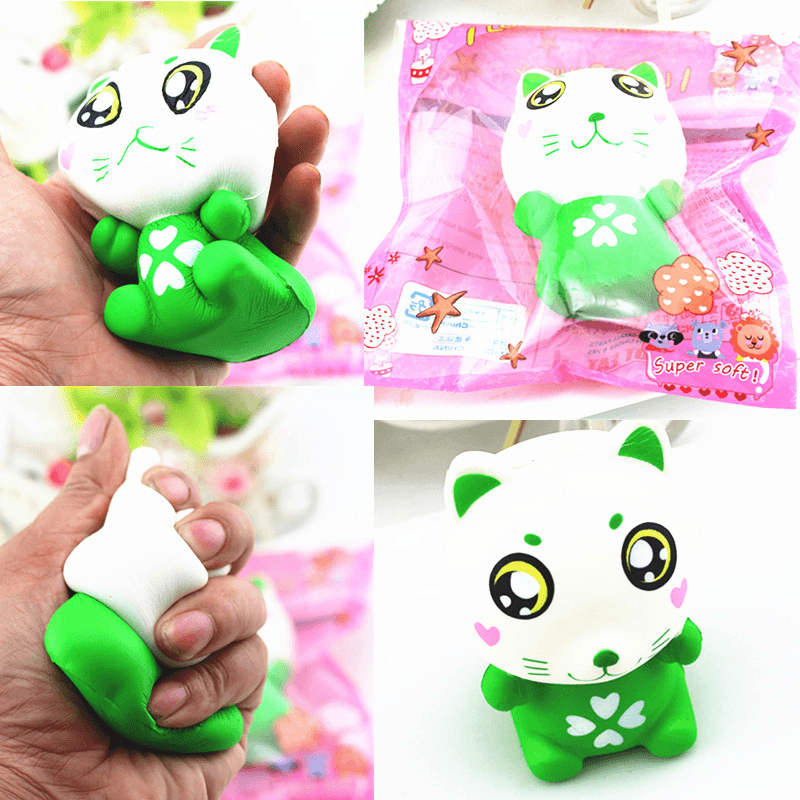 11.5Cm PU Corful Green Cat Slow Rising Squishy Decompression Toys with Original Packaging - Trendha