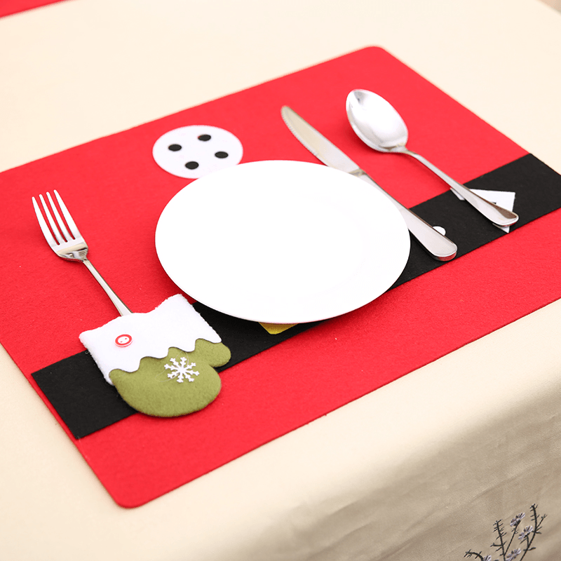 Christmas Party Home Decoration Elk Glove Table Mats Ornament Toys for Kids Children Gift - Trendha