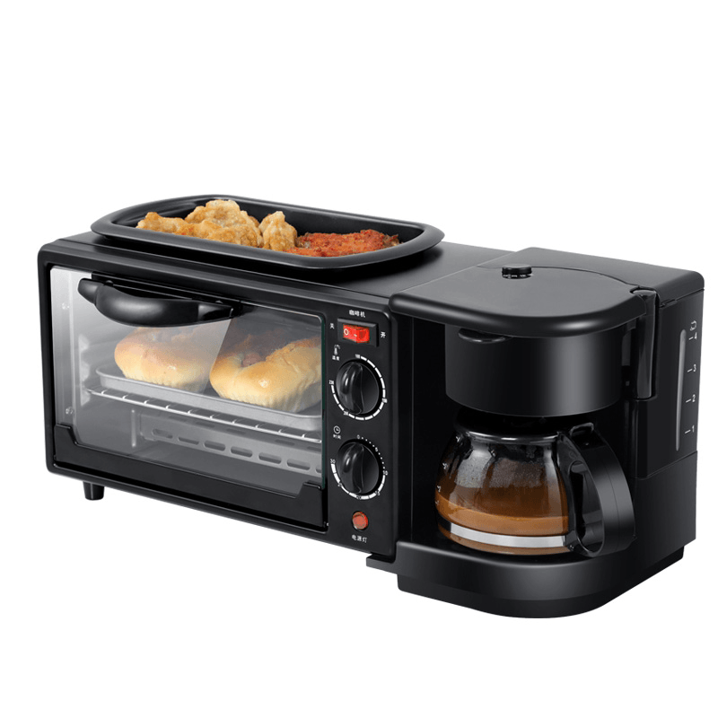 3 in 1 Electric Breakfast Maker Multifunction Coffee Maker Frying Pan Mini Oven Bread Pizza Oven - Trendha