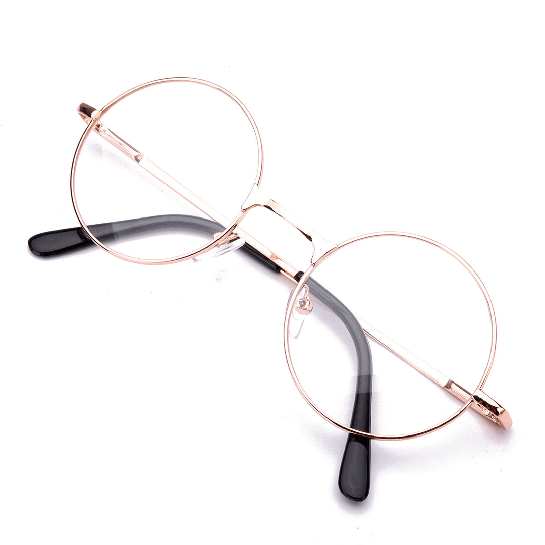 Retro round Frame Metal Anti-Blue Radiation Glasses Ultralight Fashion Circle Glasses - Trendha