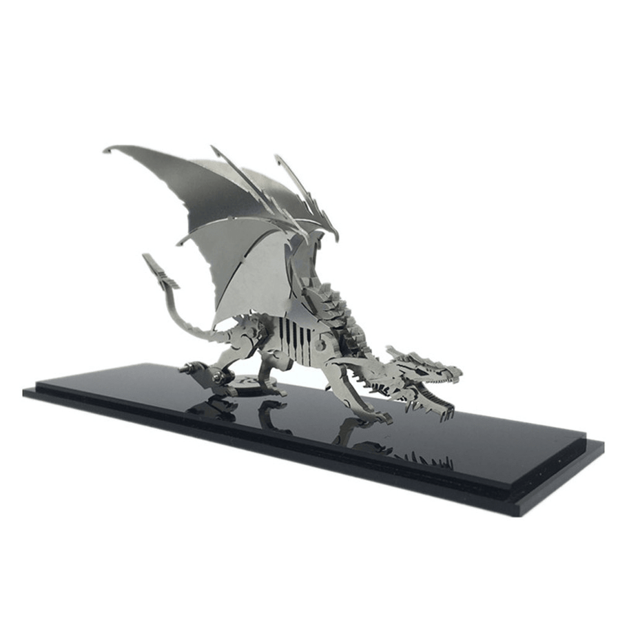 Steel Warcraft 3D Puzzle DIY Assembly Dinosaur Toys DIY Stainless Steel Model Building Decor 13*4.5*11.7Cm - Trendha