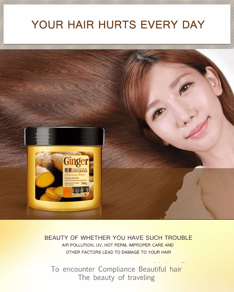 Ginger Hair Mask Moisturizing Deep Repair Frizz for Dry Damaged Hair Smooth Hair Conditioner 500 Ml - Trendha