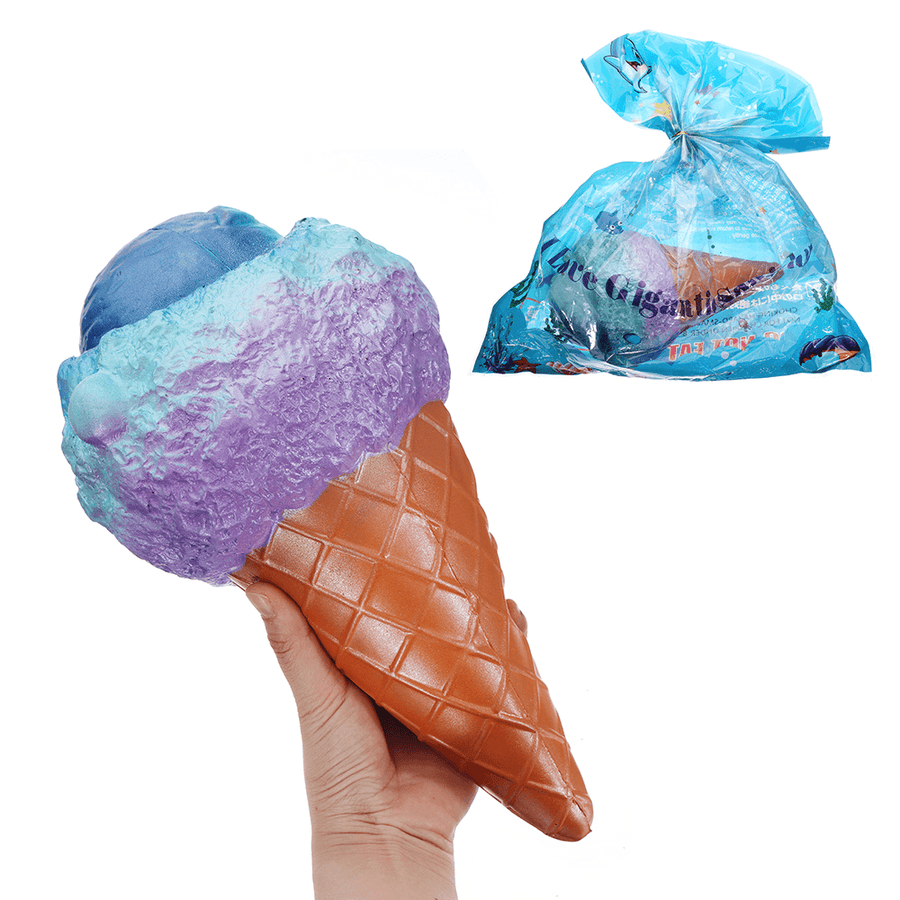 Giant Ice Cream Cone Squishy 30*16CM Huge Fruit Slow Rising with Packaging Jumbo Soft Toy - Trendha