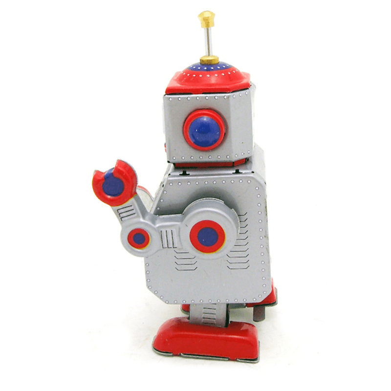 Classic Vintage Clockwork Wind up Robot Kids Children Reminiscence Tin Toys with Key - Trendha