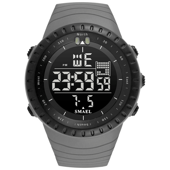 SMAEL Outdoor LED Display Digital Watch Multifunction Silicone Band Sport Men Watch - Trendha
