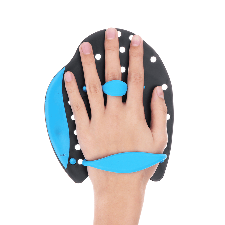 1 Pair Kid Adult Swim Swimming Silicone Hand Paddles Training Glove Workout Pool Aid - Trendha