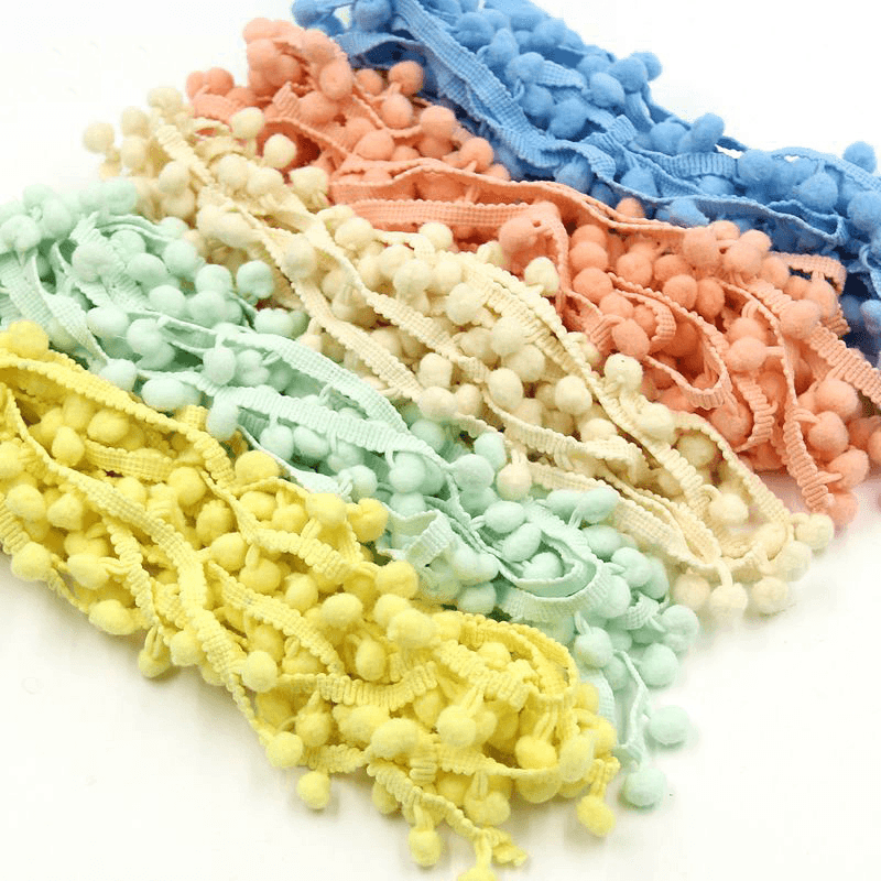 20Yards / Lot 10MM Trim Ball Fringe Ribbon DIY Sewing Accessory Lace Various Colors for Home Party Decoration - Trendha
