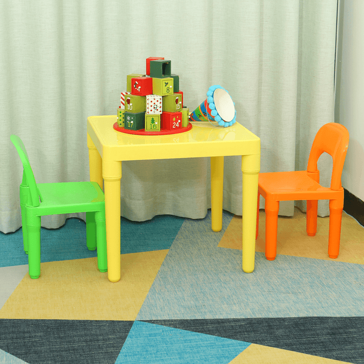 Childrens Plastic Table and Chair Set Square Learning Desk for Home Learning Desk Writing Homework Chair Combination - Trendha