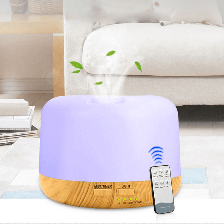 300ML Remote Control 7 Colors LED Atmosphere Light Essential Oil Aroma Fog Diffuser Air Humidifier Air Purifier - Trendha