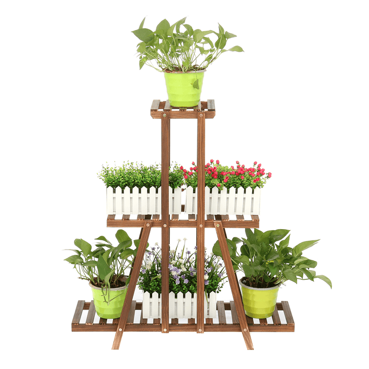 3 Tier Wood Flower Rack Plant Stand Wooden Shelves Bonsai Display Shelf Set - Trendha