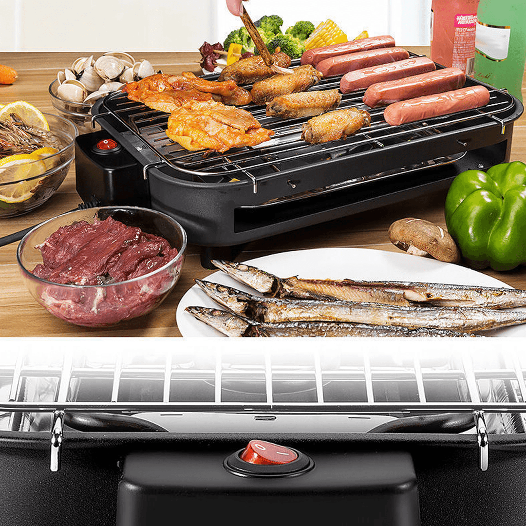 Electric BBQ Grill Table Top Barbecue Garden Camping Cooking 1300W In/Outdoor - Trendha