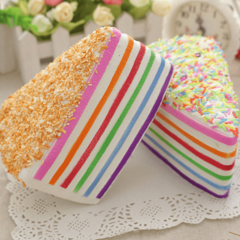 14X9X8Cm Squishy Rainbow Cake Simulation Super Slow Rising Fun Gift Toy Decoration - Trendha