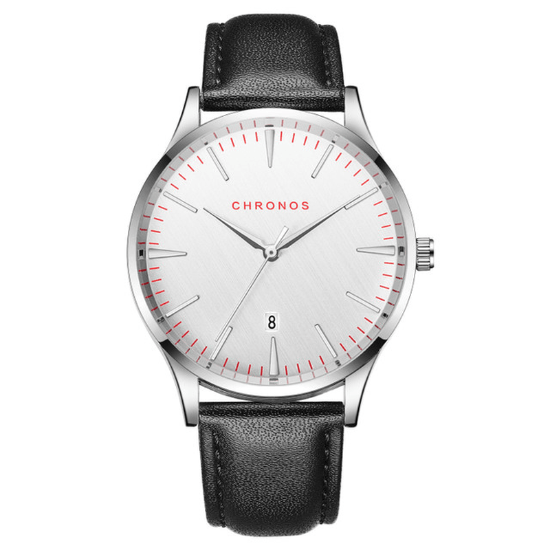 CHRONOS CH27 Waterproof Casual Men's Wrist Watch - 40mm Ultra Thin Quartz Watch with Hardlex Dial - Trendha