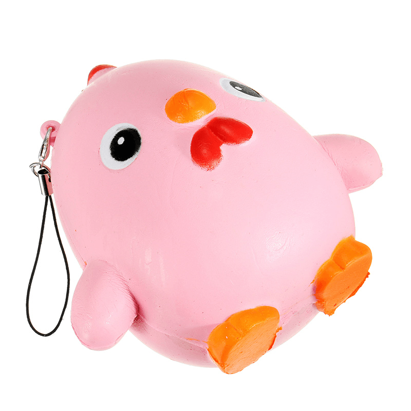 Squishy Pink Chicken Jumbo 10Cm Slow Rising Collection Gift Decor Soft Toy Phone Bag Strap - Trendha