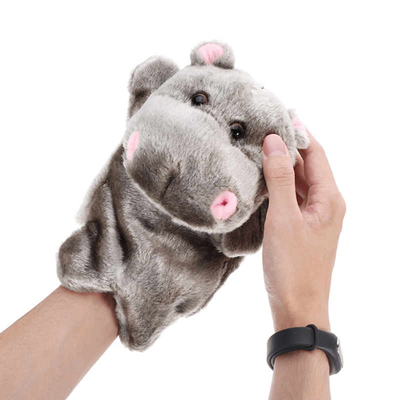 27Cm Baby Plush Toys Cute Cartoon Hippo Hand Puppet Baby Kids Doll Plush Toy Hand Puppets - Trendha