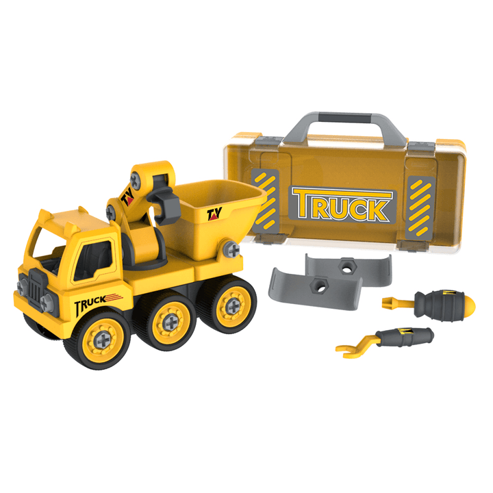 4 in 1 Detachable Puzzle DIY Truck Assembled Engineering Vehicle Loading and Unloading Crane Diecast Model Toy - Trendha