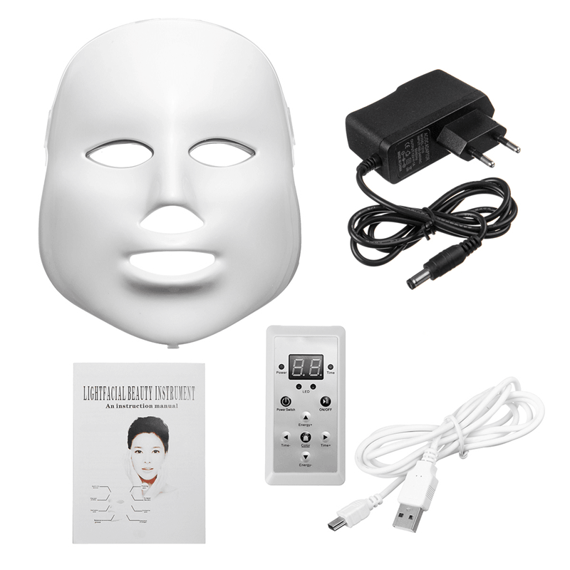 7 Color Lights LED Photon Therapy Mask Facial Mask for Anti-Aging Acne Treatment - Trendha
