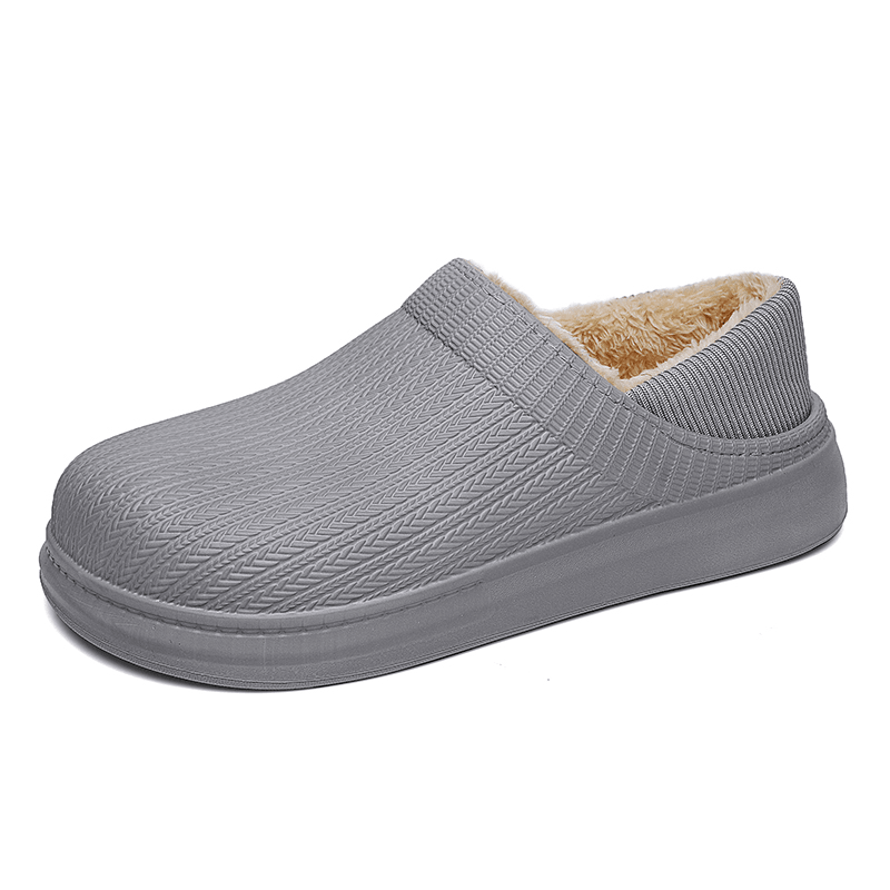 Men Comfy Wide Fit round Toe Warm Easy Slip-On Home Slippers - Trendha