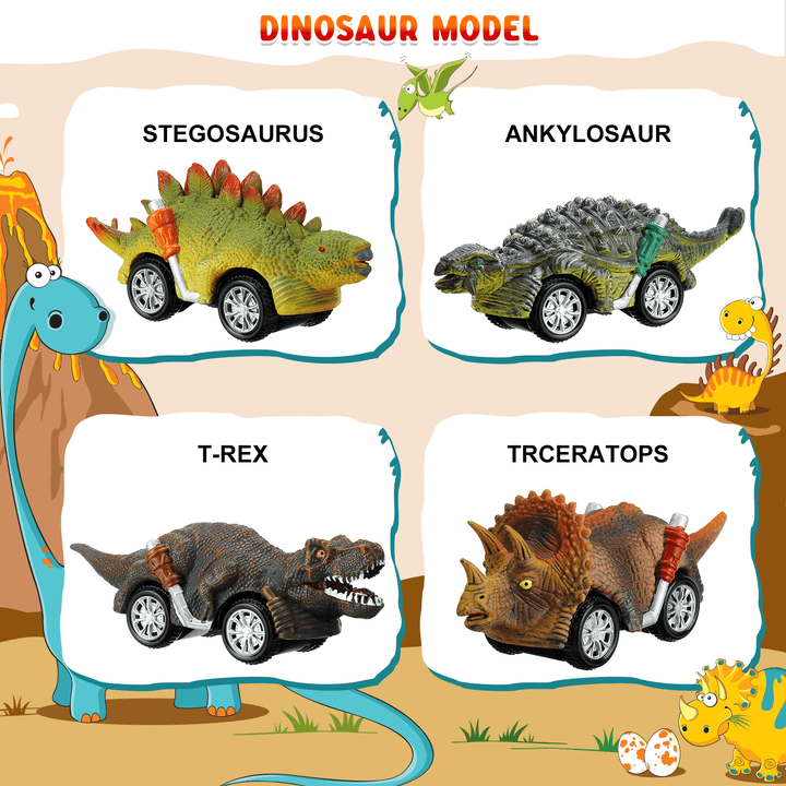 Pickwoo Dinosaur Toys Cars Inertia Vehicles Toddlers Kids Dinosaur Party Games with T-Rex Dino Toys Playset Birthday Gifts - Trendha