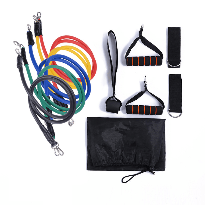 11PCS Durable Resistance Bands Yoga Pilates Abs Exercise Fitness Tube Workout Tool - Trendha