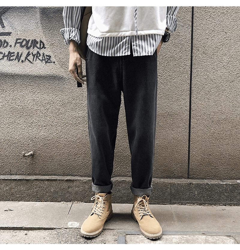 Hong Kong Style Wide-Leg Pants Jeans - Trendha
