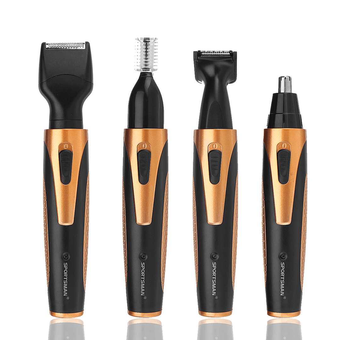 4 in 1 USB Wireless Rechargeable Eyebrow Trimmer Nose Hair Shaver Razor Groomer Kit - Trendha