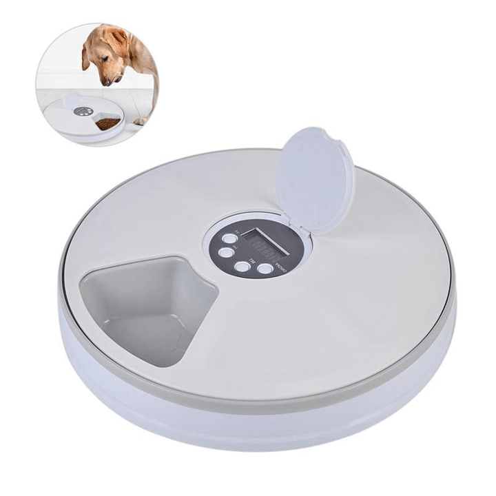 Automatic Pet Smart Feeder Timing Feeder 6 Meals 6 Grids Cat Dog Electric Dry - Trendha