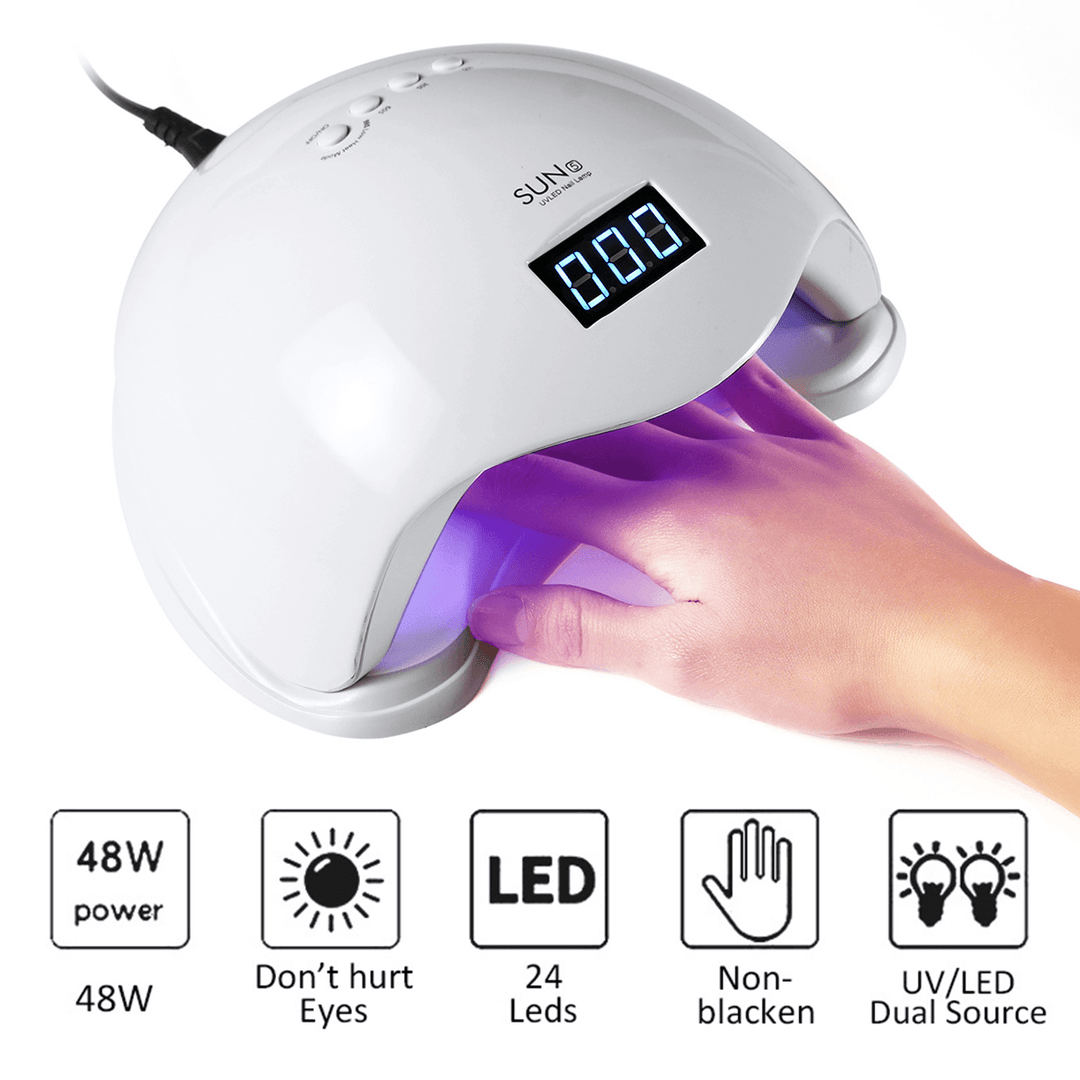 SUN5 48W UV Lamp LED Nail Lamp Is Suitable for All Gel 24 Beads Automatic Sensing LED Display Nail Dryer - Trendha