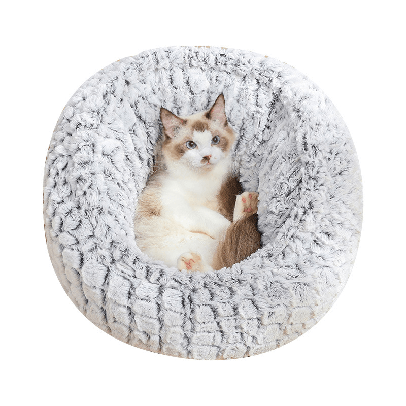 PV Long Plush Super Soft Pet Bed Kennel Dog Cat Comfortable Sleeping Cushion Adjustable - Trendha