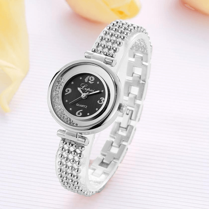 LVPAI P132 Elegant Design Shining Women Bracelet Watch Rhinestone Quartz Watch - Trendha