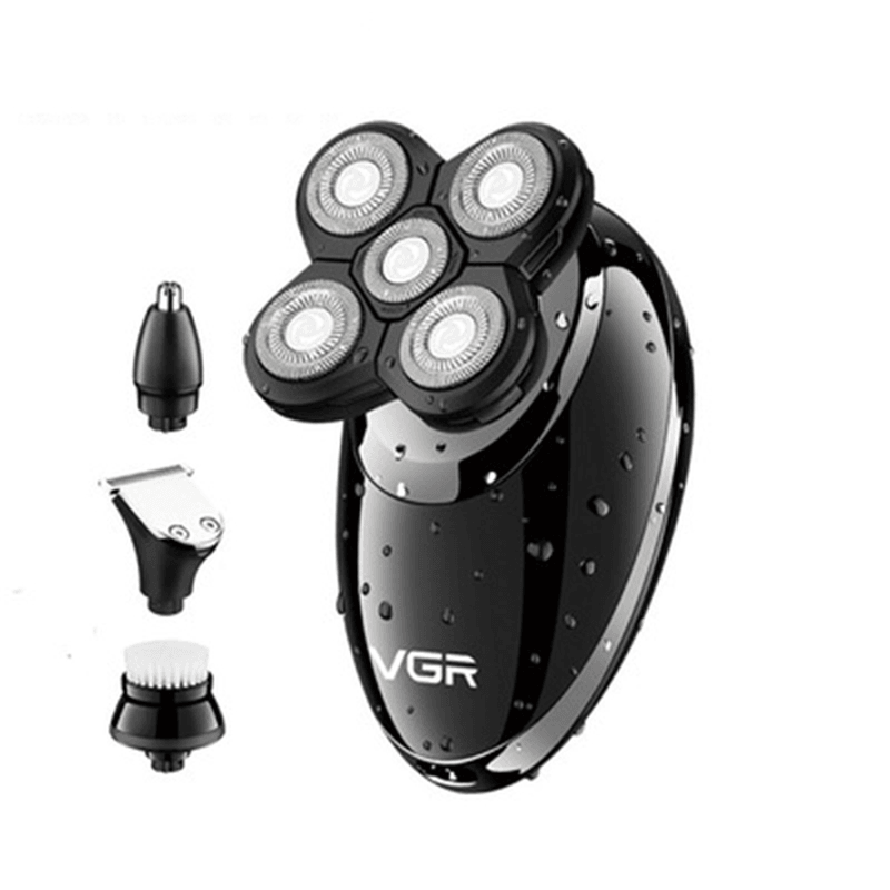 VGR 4 In1 Smart Electric Shaver Kit USB Rechargeable Waterproof Wet Dry Razor Beard Shaving Machine Hair Cleaning Shaver - Trendha