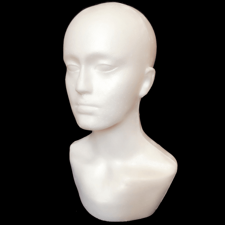 Male Polystyrene Foam Mannequin Stand Model Display Head Hat Cap Wig - Trendha