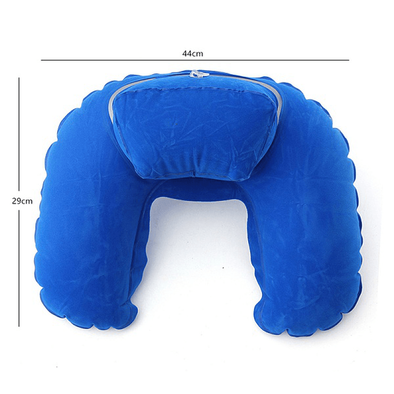 Inflatable Soft Travel Pillow Air Cushion Neck U-Shaped Rest Compact - Trendha
