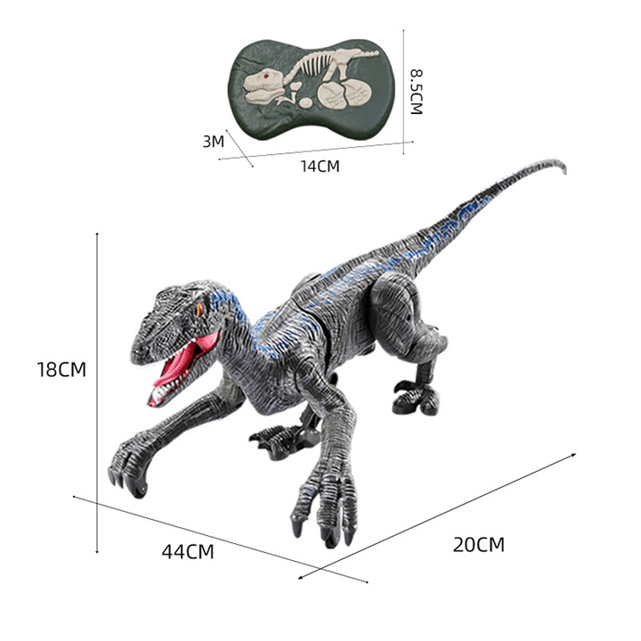 2.4G 5CH RC Raptors Velociraptor Dinosaur Electric Walking Simulation Animal Remote Control Jurassic Dinobot Model with Sound and Lights Toy for Kids Gift - Trendha