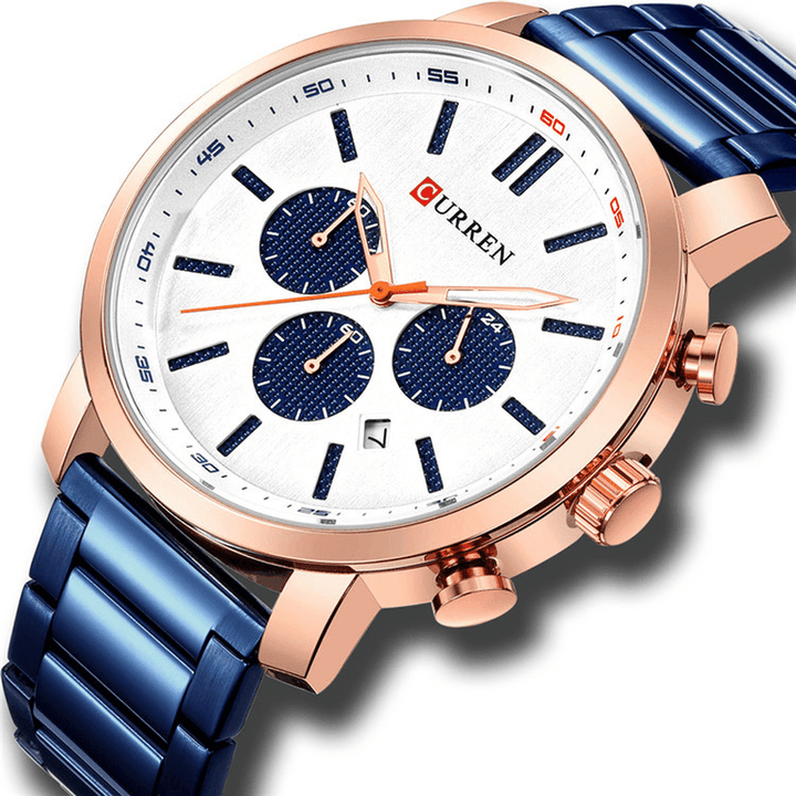CURREN 8315 Chronograph Waterproof Quartz Watch Business Style Men Wrist Watch - Trendha