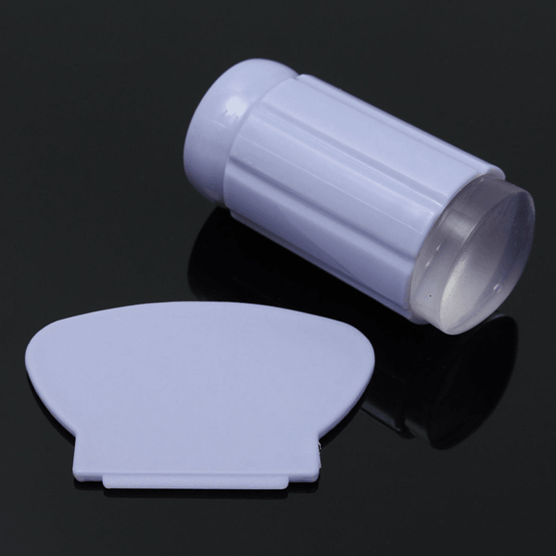 Transparent Clear Silicone Nail Art Polish Stamper Stamping Printer Plate Scraper Set - Trendha
