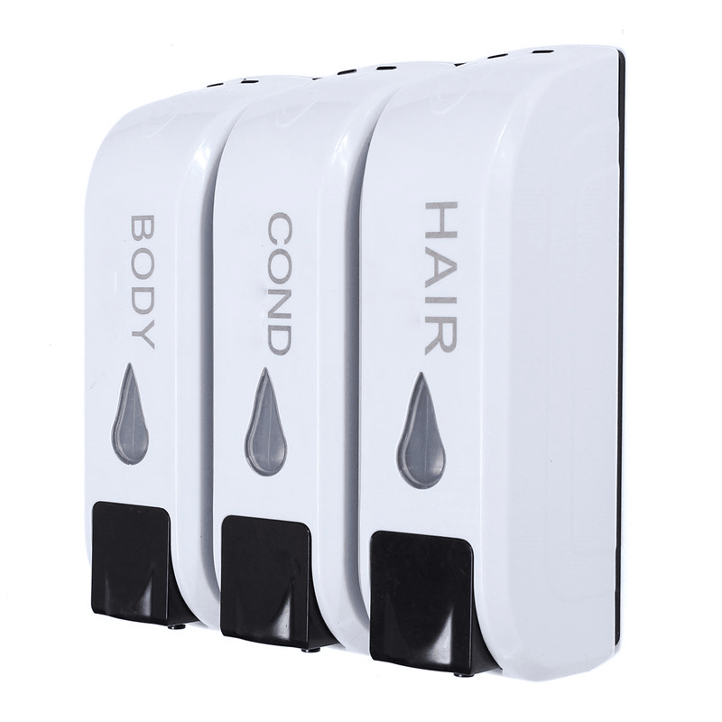 3X 350Ml Wall Mounted Bathroom Soap Dispenser Shower Body Lotion Shampoo Liquid Storage Bottle - Trendha