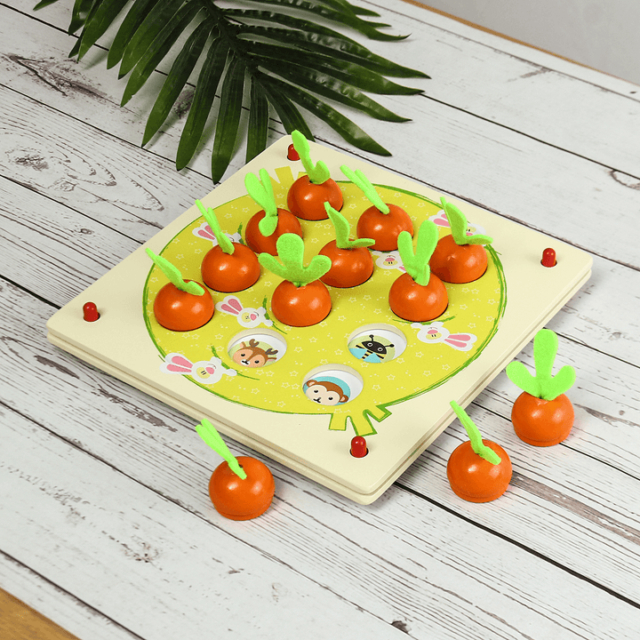 Wooden Pull Out Carrot Memory Chess Puzzle Intelligence Parent-Child Interaction Board Game Toys - Trendha