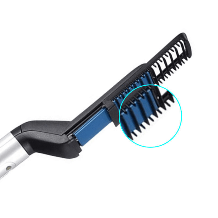 Men Quick Hair Straightener Comb Multifunctional Hair Curler Tool Electric Hair Styler for Men - Trendha
