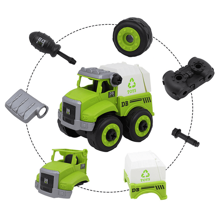 Sanitation Vehicle Assembly Set with Screwdriver Children Assembled Educational Toys - Trendha