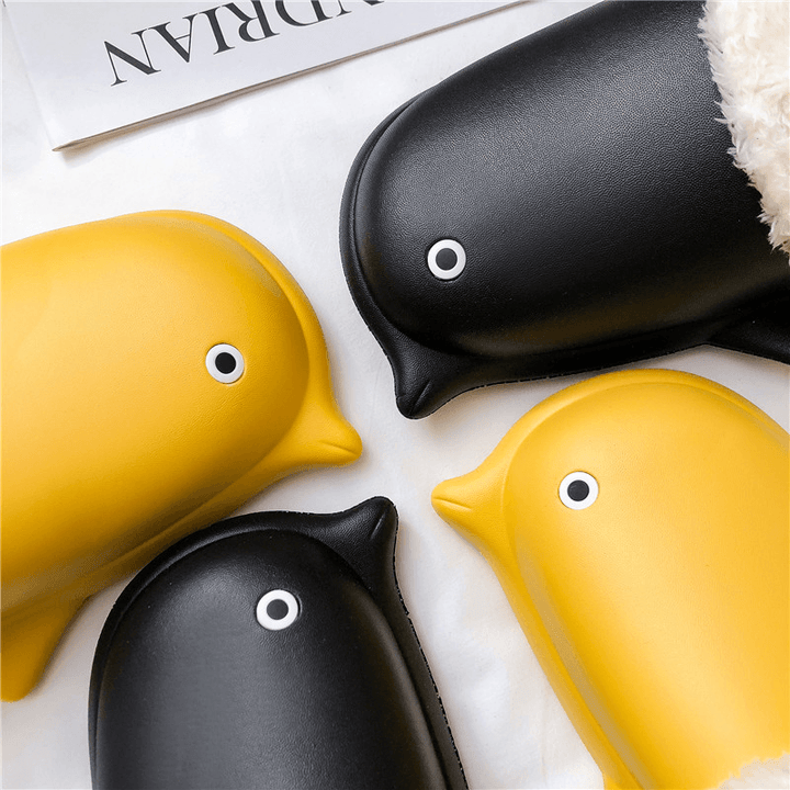 Men Little Penguin Shape Warm Home Cotton Slippers - Trendha