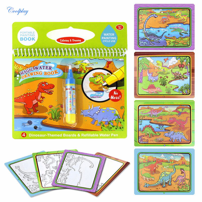 Magic Water Painting Graffiti Book Reusable Color Animal Graphics Cognitive Education Paper Art Drawing Toy - Trendha