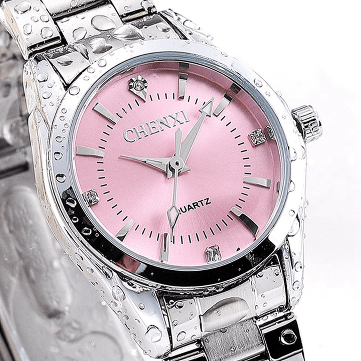 CHENXI 021B Rhinestone Fashionable Women Watches Stainless Steel Strap Quartz Watches - Trendha