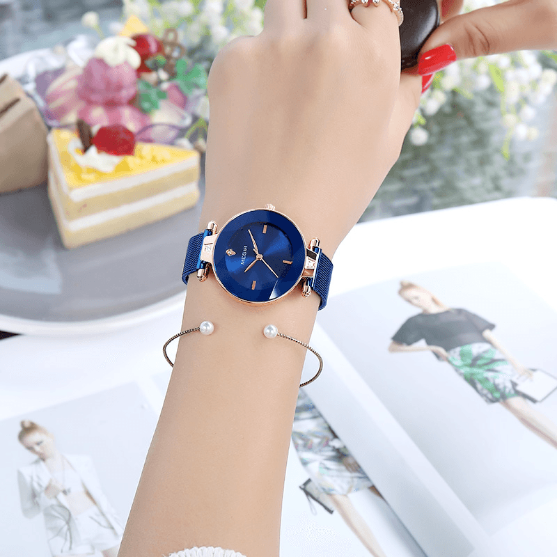 MEGIR 4209 Fashion Cutting Dial Women Watch Light Luxury Waterproof Quartz Watch - Trendha