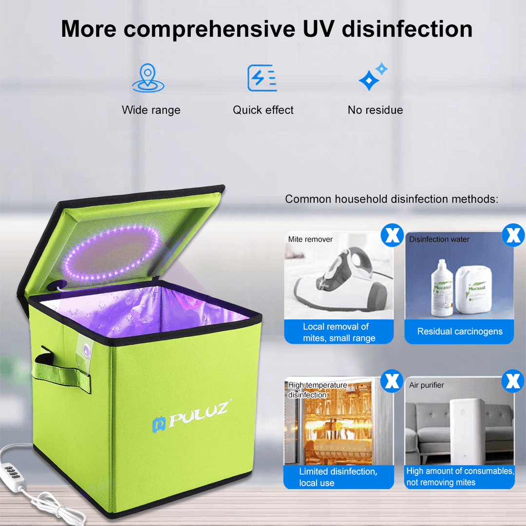 PULUZ 20Cm UV UVC Germicidal Sterilizer Disinfection Tent Box Mites Cleaner Health Care Tablets Phone Sanitizer Sterilization Box - Trendha