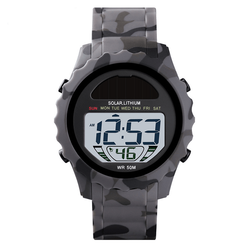SKMEI 1585 Waterproof LED Digital Watch Chronograph Alarm Camouflage Men Outdoor Watch - Trendha