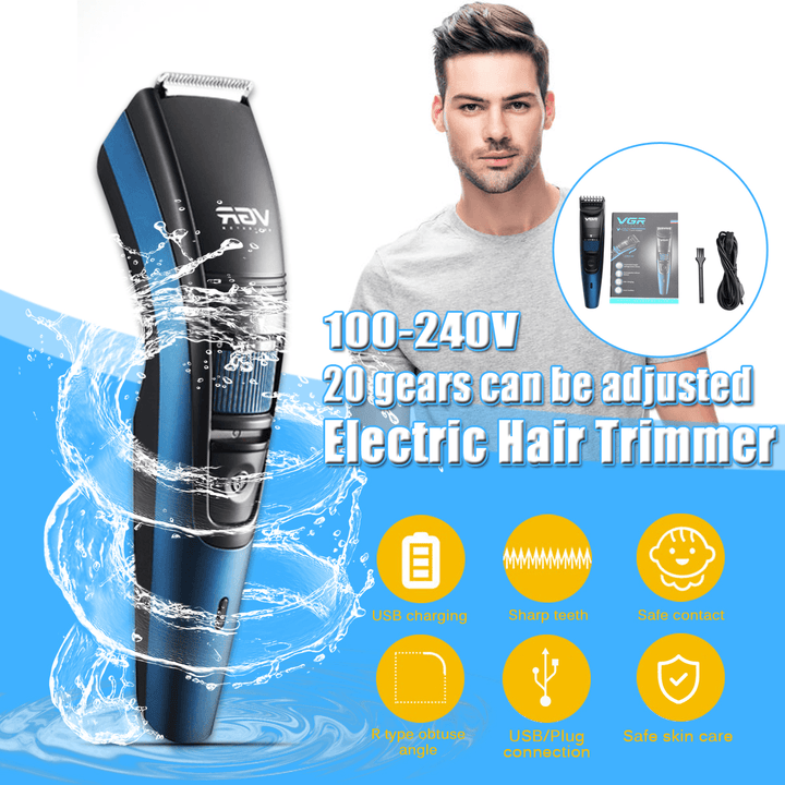 USB Waterproof Hair Trimmer Beard Trimmer Body Face Hair Clipper Electric Hair Cutting Machine Haircut - Trendha