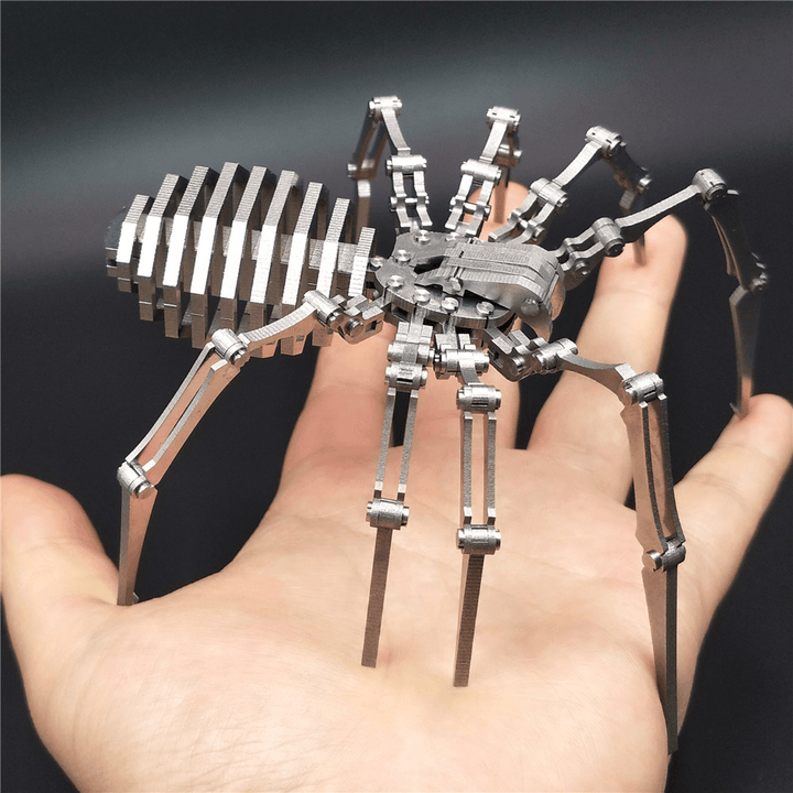 Steel Warcraft 3D Puzzle 64Pcs DIY Assembly Spider Toys DIY Stainless Steel Model Building Decor 12.5*12.5*3.5Cm - Trendha